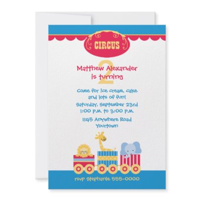 Circus Train Birthday Invitation by mousearte