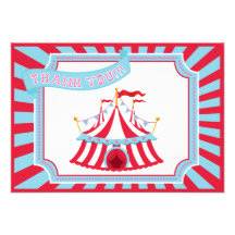 Cirque ou tente de carnaval - cartes de Merci Faire-part