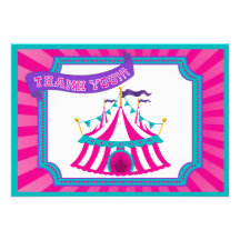 Cirque ou tente de carnaval - cartes de Merci Invitation Personnalisable