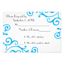Cirrus Ivory (Cyan) RSVP Card Custom Announcement