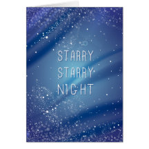 Citation bleue de rêve de nuit étoilée cartes de vœux
