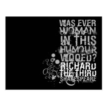 Citation courtisée de Richard III (B&W) Cartes Postales