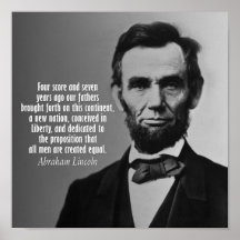 Citation d'Abraham Lincoln - adresse de Gettysburg Posters