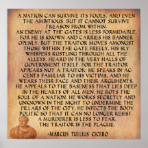 CITATION DE CICERO - LA NATION NE PEUT PAS SURVIVR AFFICHE