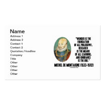 citation de philosophie de base de Montaigne Wonde Cartes De Visite Personnelles