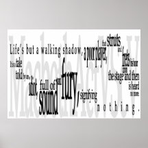 Citation de Shakespeare de la "vie mais d'une ombr Posters