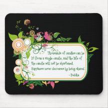 Citation simple de bougie de Bouddha Tapis De Souris