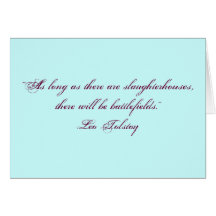 Citation végétarienne de Tolstoy Cartes De Vœux