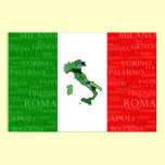 Cities, Map, and Flag of Italy posters