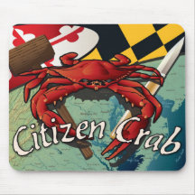 Citizen Crab with mallet and knife Mousepads