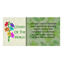 Citizen Of The World Custom Photo Card