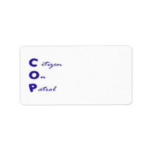 Citizen On Patrol Label