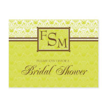 Citrine & Brown Bridal Shower Postcard