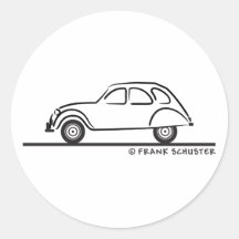 Citroen 2CV Round Sticker