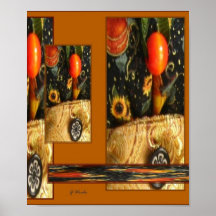 Citrouille d'automne et affiche de récolte de tour