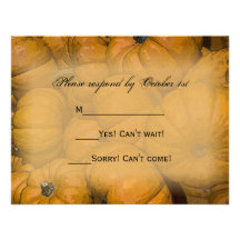 Citrouilles d'automne oranges épousant la carte de faire-part personnalisables