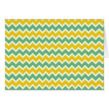 Citrus and Lime Chevron Yellow Green Zigzags Greeting Card