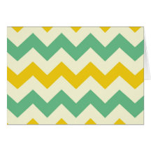 Citrus and Lime Chevron Zigzags Yellow Green Greeting Card