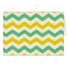 Citrus and Lime Chevron Zigzags Yellow Green Greeting Cards