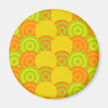 Citrus Circle Pattern Refrigerator Magnets