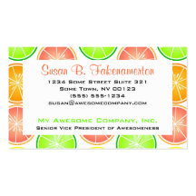 Citrus Fruit Print - Lemon Lime Orange Grapefruit Business Card Templates