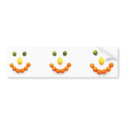 Citrus Fruit Smiley Smile Bumper Stickers by thekingchivas