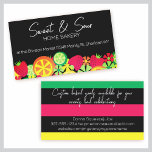 citrus fruit strawberry chef catering business car business card