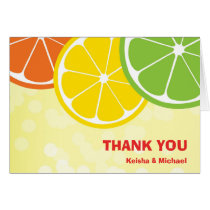 Citrus lemon lime orange summer bubbly thank you cards
