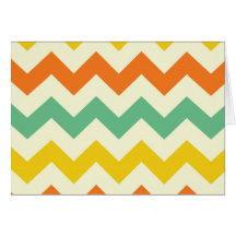 Citrus Lime Green Orange Yellow Chevron Zigzags Cards