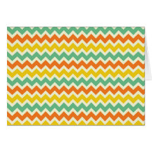 Citrus Lime Green Orange Yellow Chevron Zigzags Card