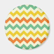 Citrus Lime Green Orange Yellow Chevron Zigzags Magnet