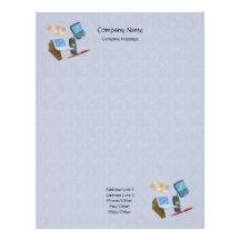 Citrus Peel Blue Stationery Custom Letterhead