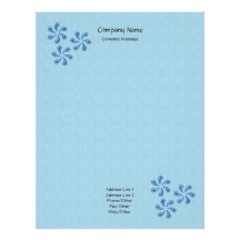 Citrus Peel Blue Stationery Customized Letterhead