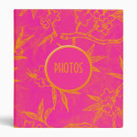 Citrus Pink and Orange Flowers Vinyl Binders