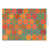 Citrus Slices Geometric on Blue Note Card cards