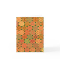 Citrus Slices Geometric on Green Note Card cards