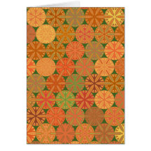 Citrus Slices Geometric on Green Note Card