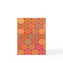 Citrus Slices Geometric on Pink Note Card cards
