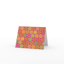 Citrus Slices Geometric on Purple Note Card cards