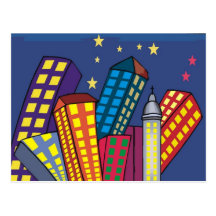 City Abstract Postcard