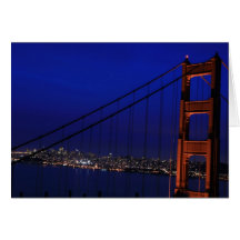 City at dusk card