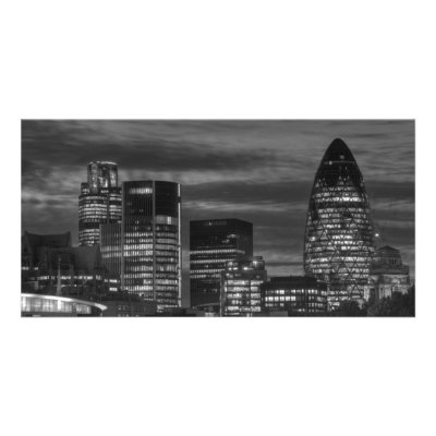 City Buildings in black and white Picture Card by holtphoto