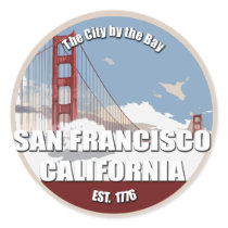 City by the bay, San Francisco California Round Sticker