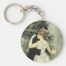 City Dance by Renoir, Vintage Impressionism Art Key Chain