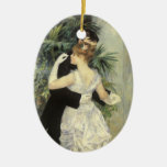 City Dance by Renoir, Vintage Impressionism Art Christmas Tree Ornaments