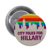 City Folks for Hillary Buttons