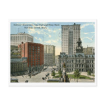 City Hall Square, Detroit MI 1915 Vintage Postcards