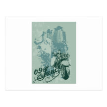 city ​​life a passion for motorcycles post cards