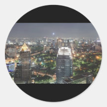 City Lights Round Sticker