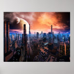 'City Never Sleeps' Scifi Fantasy Art posters
